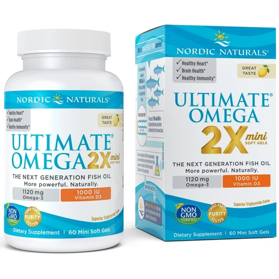 Nordic Naturals Ultimate Omega 2x Mini With Vitamin D3 1120mg Lemon