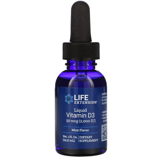 Life Extension Liquid Vitamin D3 50mcg Mint