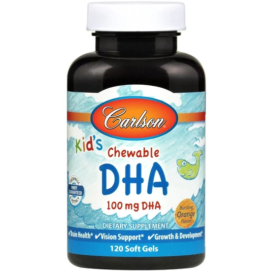 Carlson Labs Kid's Chewable DHA 100mg Orange Softgels