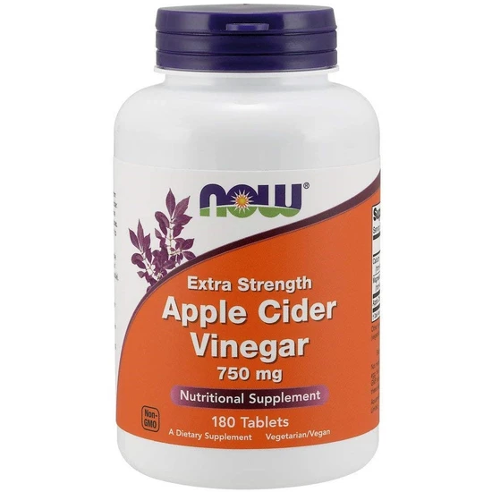 NOW Foods Apple Cider Vinegar 750mg Extra Strength Tablets