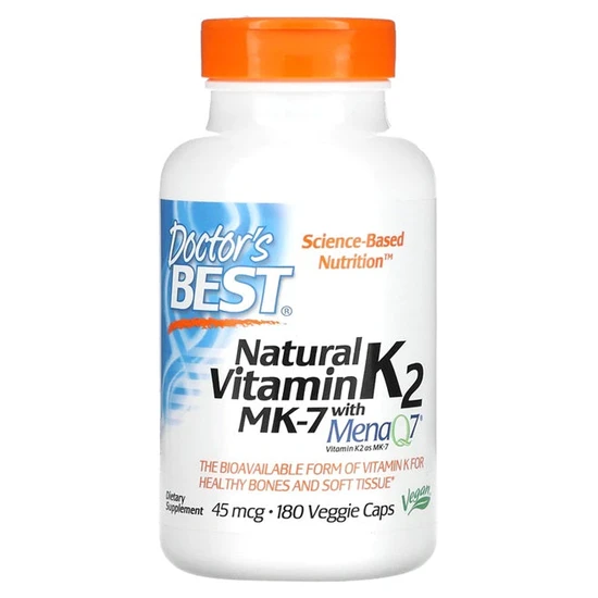 Doctor's Best Natural Vitamin K2 Mk7 With Menaq7 45Mcg - 180 Veg Caps