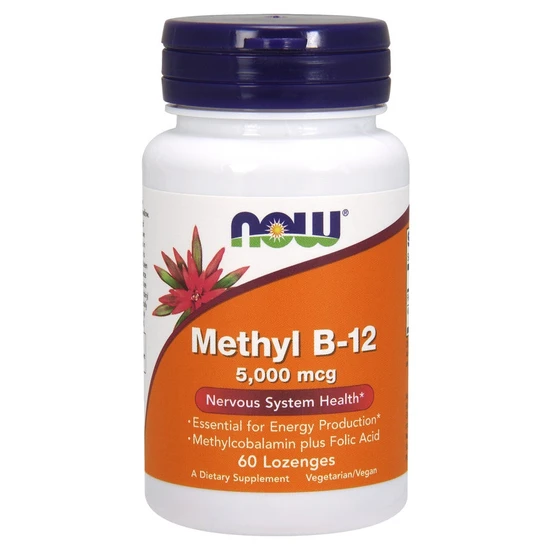 NOW Foods Methyl B-12 With Folic Acid 5000mcg Lozenges