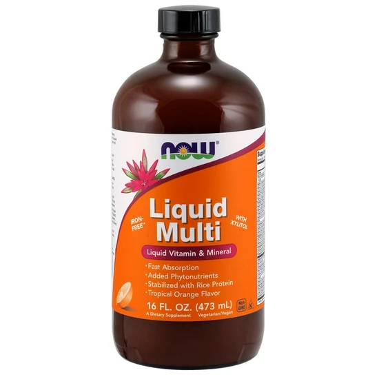 NOW Foods Liquid Multi Tropical Orange Iron Free