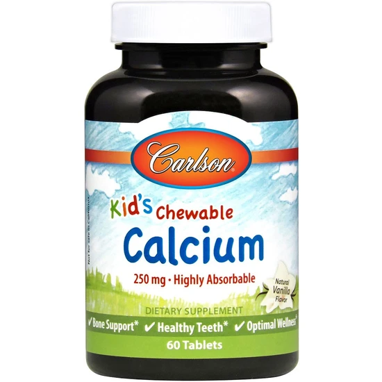 Carlson Labs Kid's Chewable Calcium 250mg Natural Vanilla