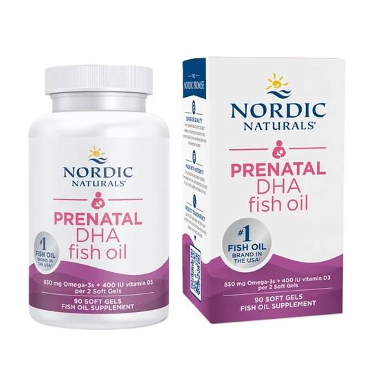Nordic Naturals Prenatal DHA 830mg Omega-3 + 400iu D3
