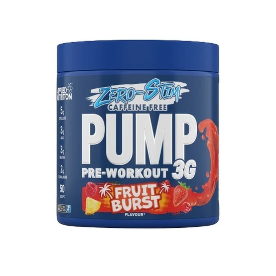 Applied Nutrition Pump 3g Pre-Workout Zero Stimulant Fruit Burst 375g