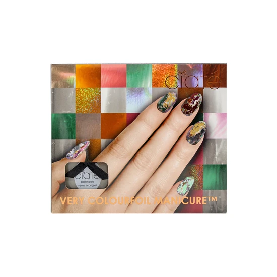 Ciaté London Very Colourfoil Manicure Wonderland Gift Set 13.5ml Cream Soda Nail Polish 30x Metallic Foil Sheets In 6 Shades + 5ml Foil Fix Glue + Nail Wheel