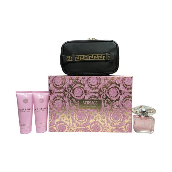 Versace Bright Crystal Gift Set 90Ml Edt + 100Ml Body Lotion + 100Ml Shower Gel + Bag