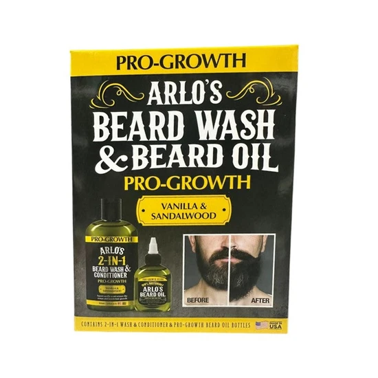 Arlos Pro Growth Beard Wash Beard Oil Kit