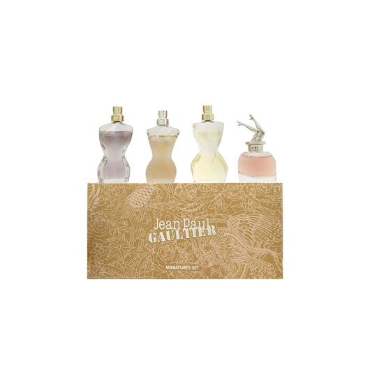Jean Paul Gaultier Miniatures Gift Set 6ml Scandal Eau De Parfum + 6ml Divine Eau De Parfum + 6ml Classique Eau De Toilette + 6ml La Belle Eau De Parfum