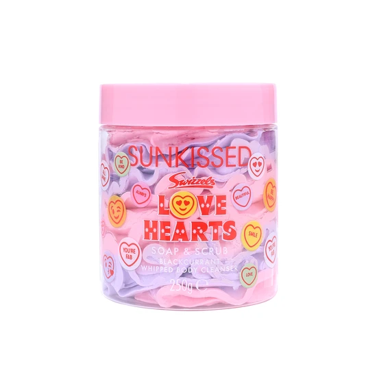 Sunkissed Love Hearts Soap & Scrub Whipped Body Cleanser Blackcurrant