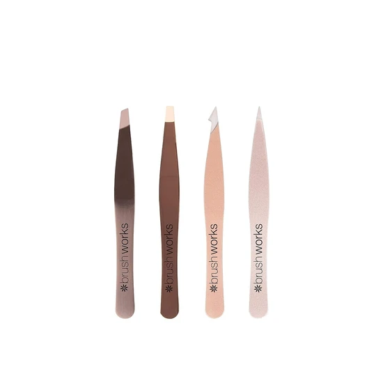 Brushworks Hd Combination Tweezer Set Gold