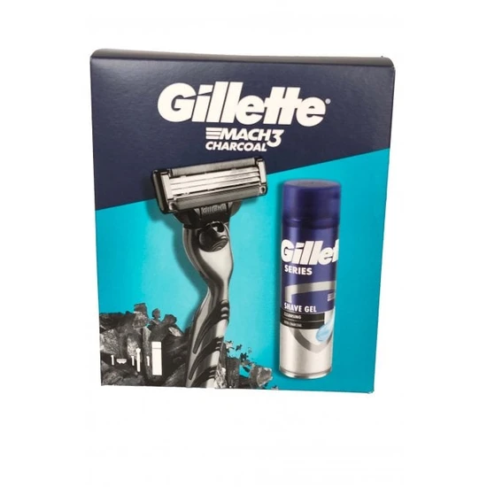 Gillette Mach3 Blade & Handle Shave Gel Cleansing With Charcoal