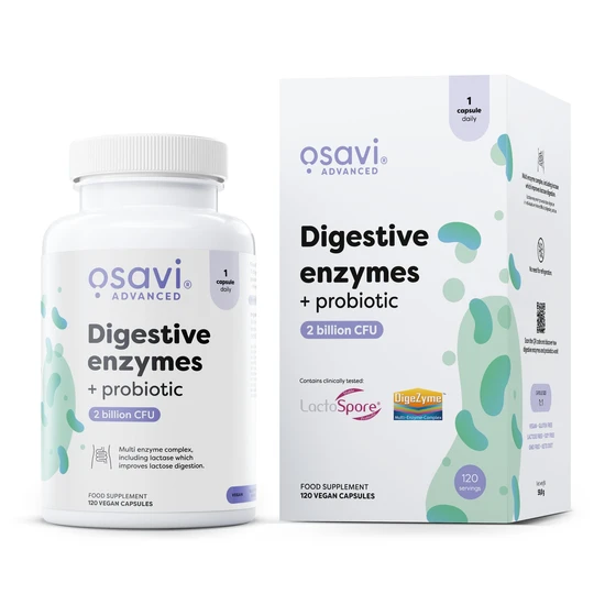 Osavi Digestive Enzymes + Probiotic Capsules 120 Capsules