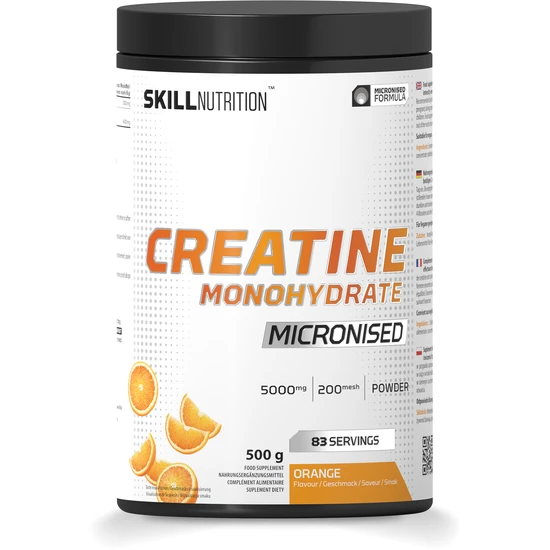 Skill Nutrition Micronised Creatine Monohydrate 500G-Orange