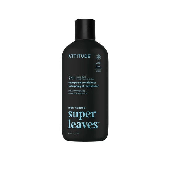 Attitude Super Leaves Men 2-In-1 Shampoo & Conditioner Scalp Care Eucalyptus & Sage