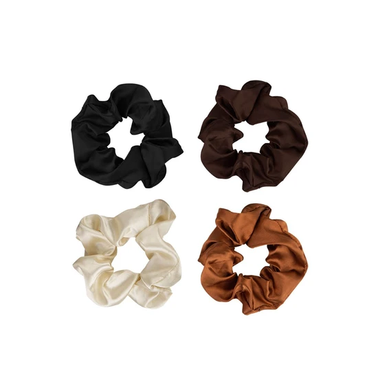 Brushworks Satin Scrunchies Natural