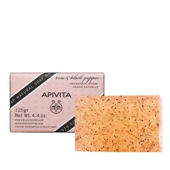 APIVITA Natural Soap With Rose & Black Pepper