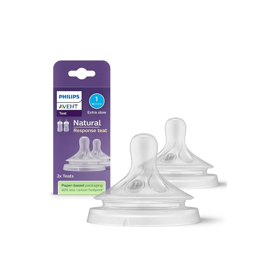 Philips Natural Response Baby Bottle Silicone Nipple Flow 1 Extra Slow