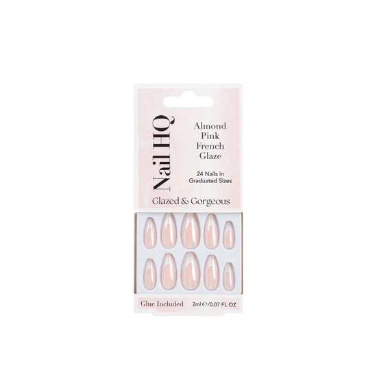 Nail HQ Almond Pink French Glaze Nails