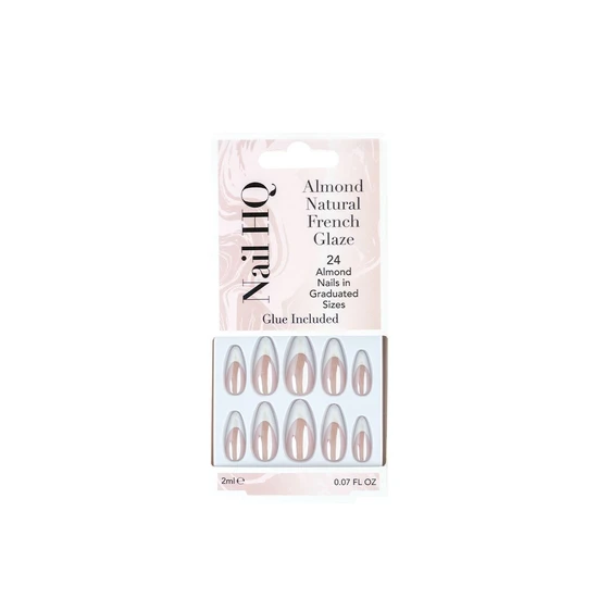 Nail HQ Almond Natural French Glaze Nails