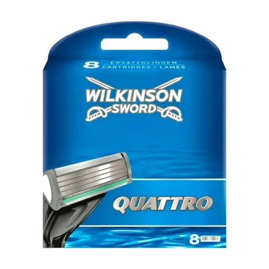 Wilkinson Sword Systems Quattro Men's Razor 8 Blade Refills