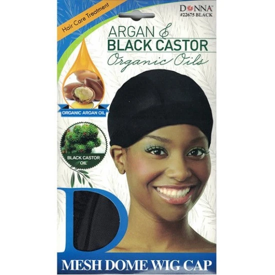 Titan Donna Argan & Black Castor Mesh Dome Wig Cap 22675