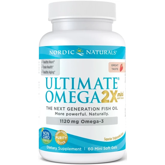 Nordic Naturals Ultimate Omega 2x Mini 1120mg Strawberry Mini Softgels