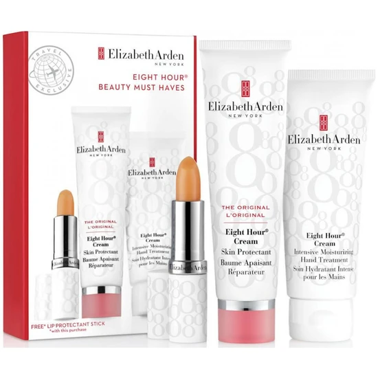Elizabeth Arden Eight Hour Cream Gift Set 50ml Cream + 75ml Hand Treatment + 3.7g Protecting Lipstick SPF 15