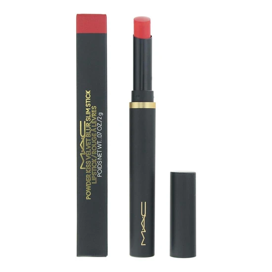 Mac Powder Kiss Velvet Blur Slim Lipstick 875 Devoted To Danger