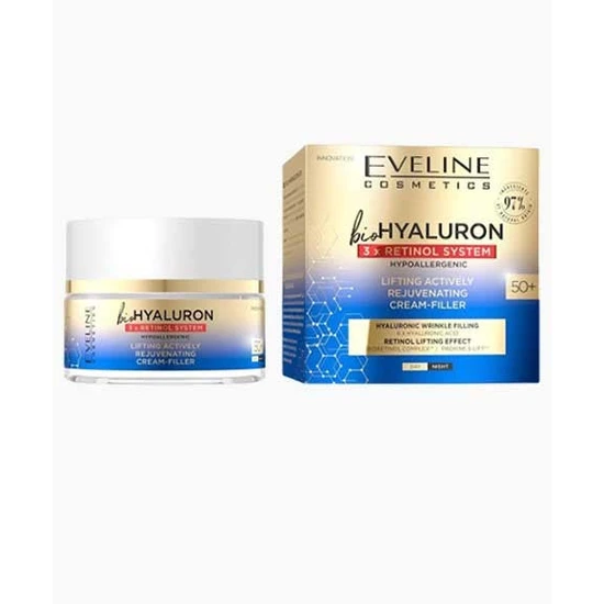 Eveline Bio Hyaluron 3xretinol System Lifting Actively Cream Filler 50 Plus