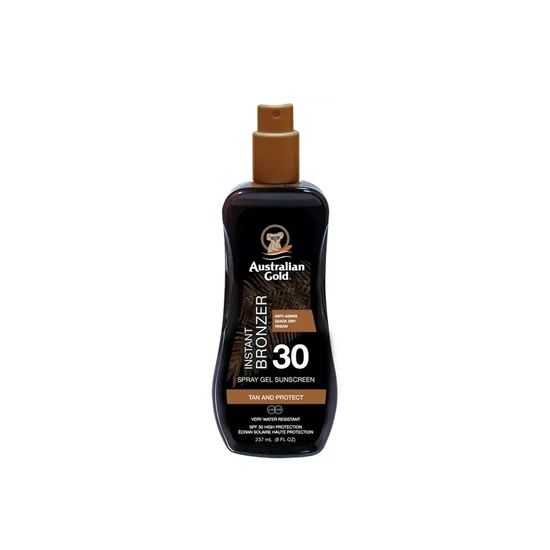 Australian Gold Instant Bronzer Spray Gel Sunscreen SPF 30