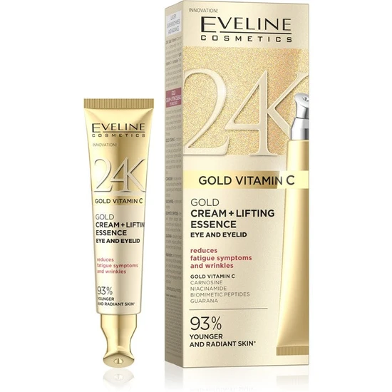 Eveline 24k Gold Vitamin C Gold Cream Plus Lifting Essence Eyes & Eyelids