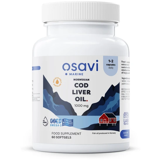 Osavi Norwegian Cod Liver Oil Softgels 1000mg Lemon Softgels