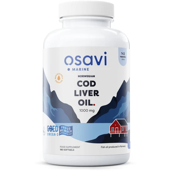 Osavi Norwegian Cod Liver Oil Softgels 1000Mg Lemon Softgels 180 Softgels