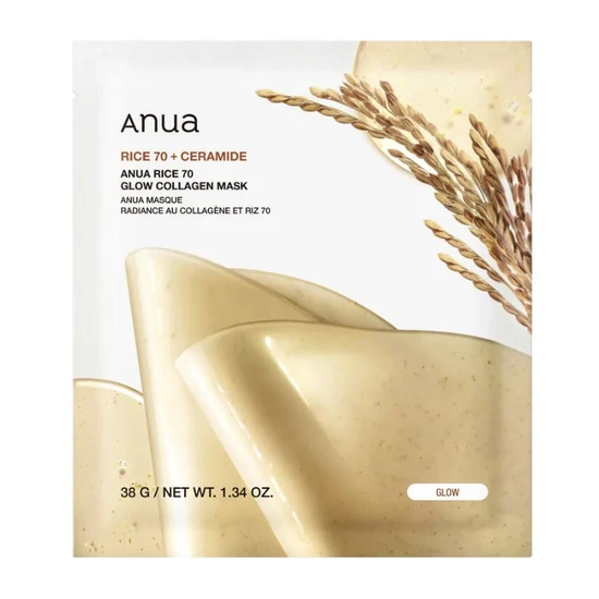 ANUA Rice 70 + Ceramide Glow Collagen Mask