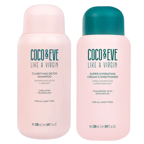 Coco & Eve Like A Virgin Clarifying Detox Shampoo & Hydrating Cream Conditioner Duo
