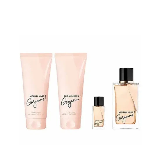 Michael Kors Gorgeous! Gift Set 100ml Eau De Parfum + 100ml Body Lotion + 100ml Shower Gel + 5ml Eau De Parfum