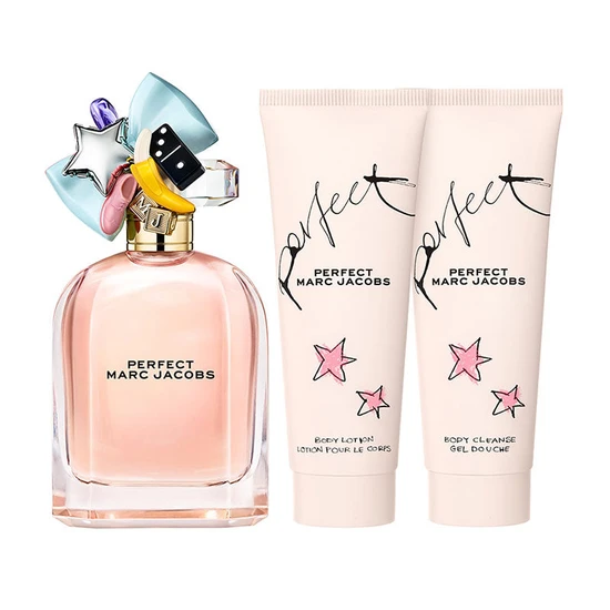 Marc Jacobs Perfect Gift Set 100ml Eau De Parfum + 75ml Body Lotion + 75ml Shower Gel