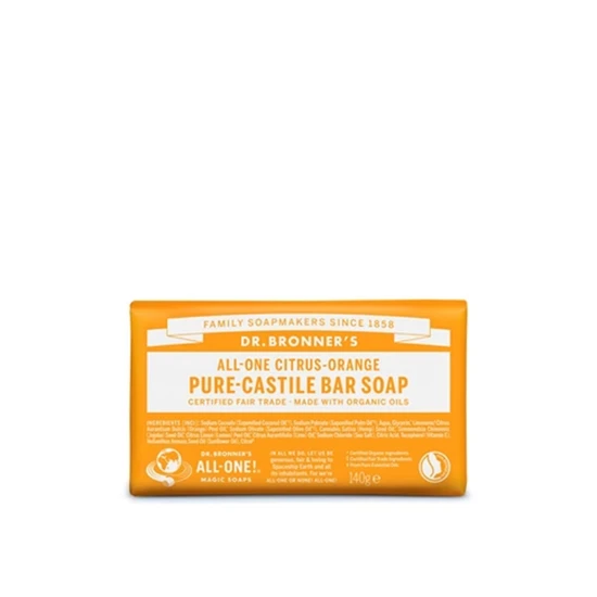 Dr Bronner's All-One Pure-Castile Bar Soap Citrus-Orange