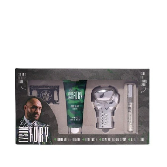 Tyson Fury Platinium Gift Set 100ml Eau De Toilette + 100ml Body Wash + 100ml Body Lotion + Utility Card