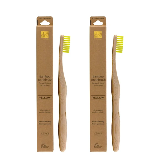 Dr Botanicals Bamboo Toothbrush Yellow