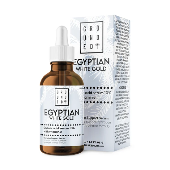 Grounded Body Egyptian White Gold Glycolic Acid Serum 10% With Vitamin E