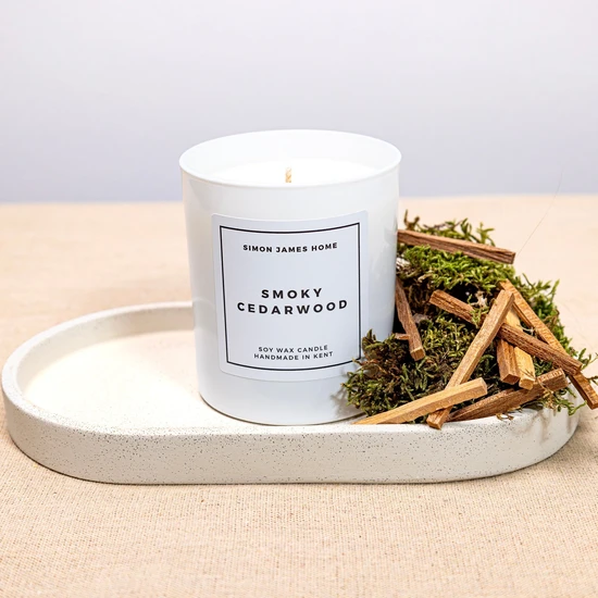 Simon James Home Smoky Cedarwood Handmade Soy Wax Candle