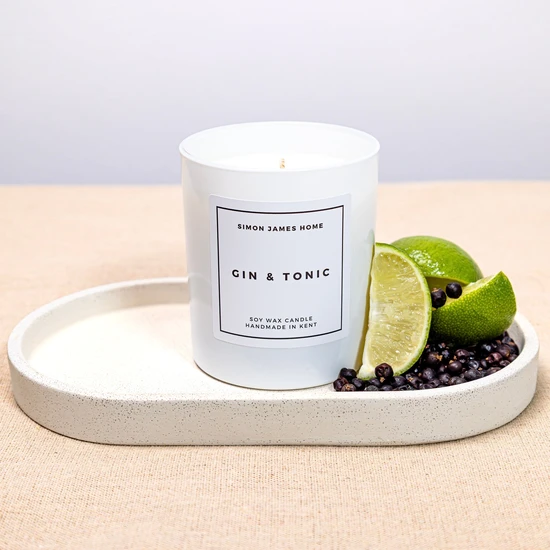 Simon James Home Gin & Tonic Handmade Soy Wax Candle Large Glass Candle