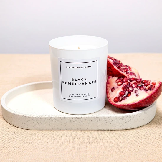 Simon James Home Black Pomegranate Handmade Soy Wax Candle