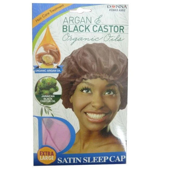 Titan Donna Argan & Black Castor Satin Sleep Cap X Large