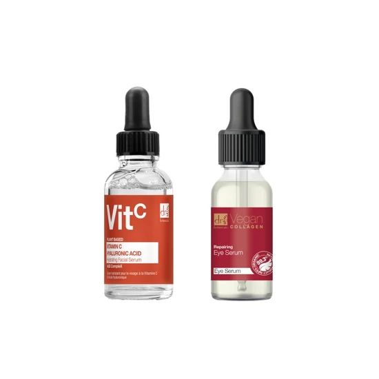 Dr Botanicals Vitamin C & Hyaluronic Acid Anti-Ageing Serum + Vegan Collagen Repairing Eye Serum