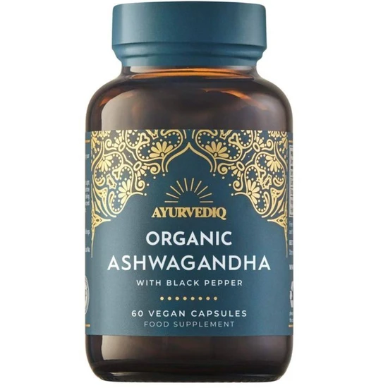 Ayurvediq Wellness Organic Ashwaganda & Black Pepper Extract Capsules