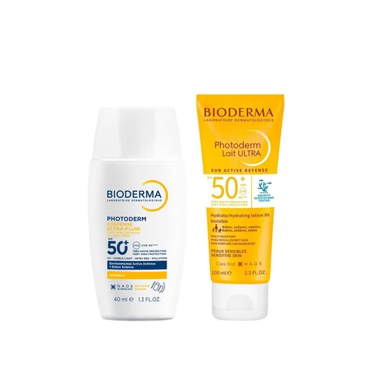 Bioderma Photoderm X-Defence Ultra-Fluid SPF 50+ Invisible Sunscreen + Photoderm Lait Ultra Hydrating Lotion SPF 50+